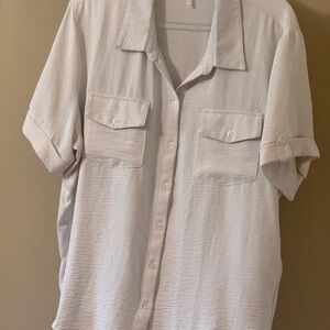 Source Unknown Women's White Button Down Shirt